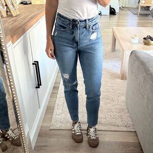 Old Navy High Rise Light Blue Distressed Jeans